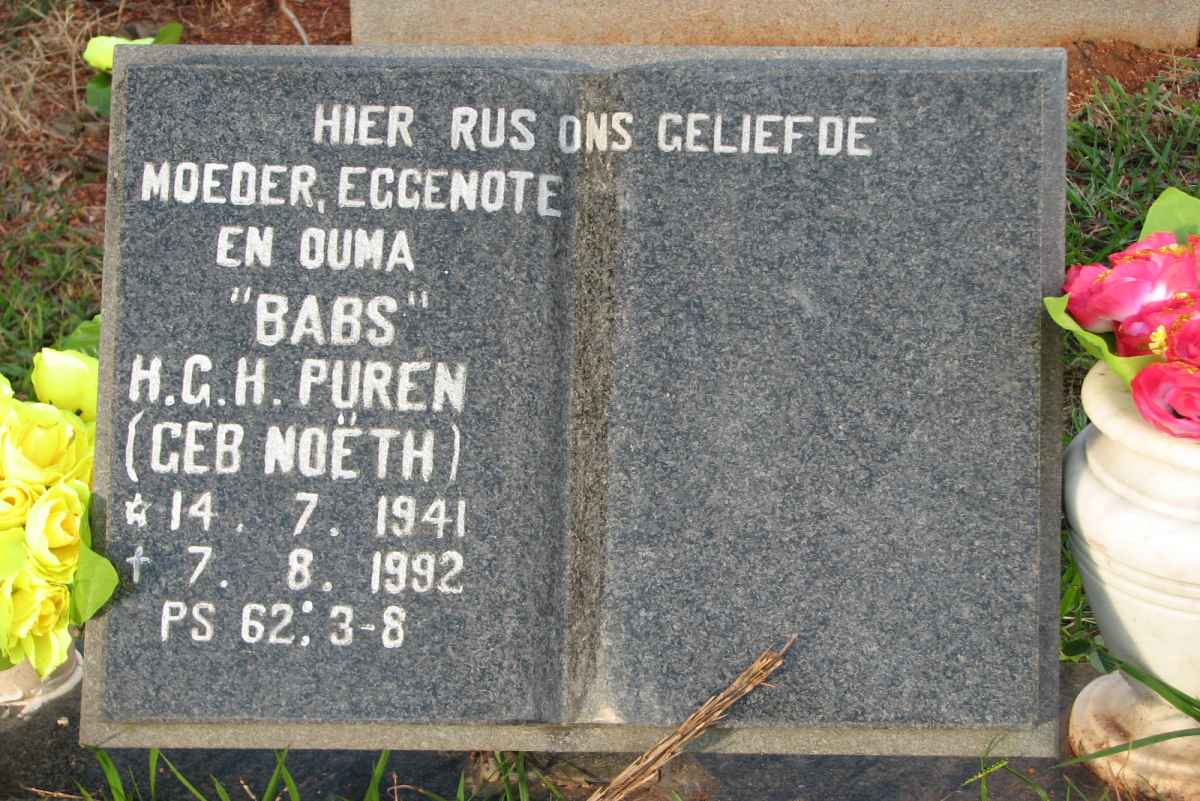PUREN H.G.H. nee NOETH 1941-1992