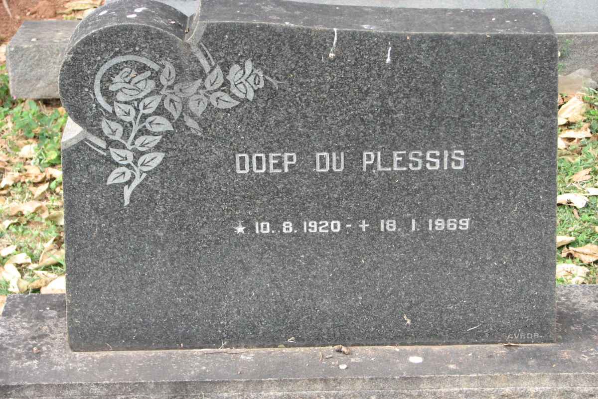 PLESSIS Doep, du 1920-1969