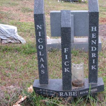 RABE Nicolaas Fick Hendrik 1974-1999