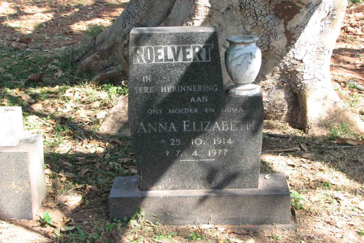 ROELVERT Anna Elizabeth 1914-1977
