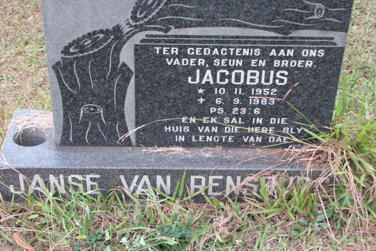 RENSBURG Jacobus, Janse van 1952-1983