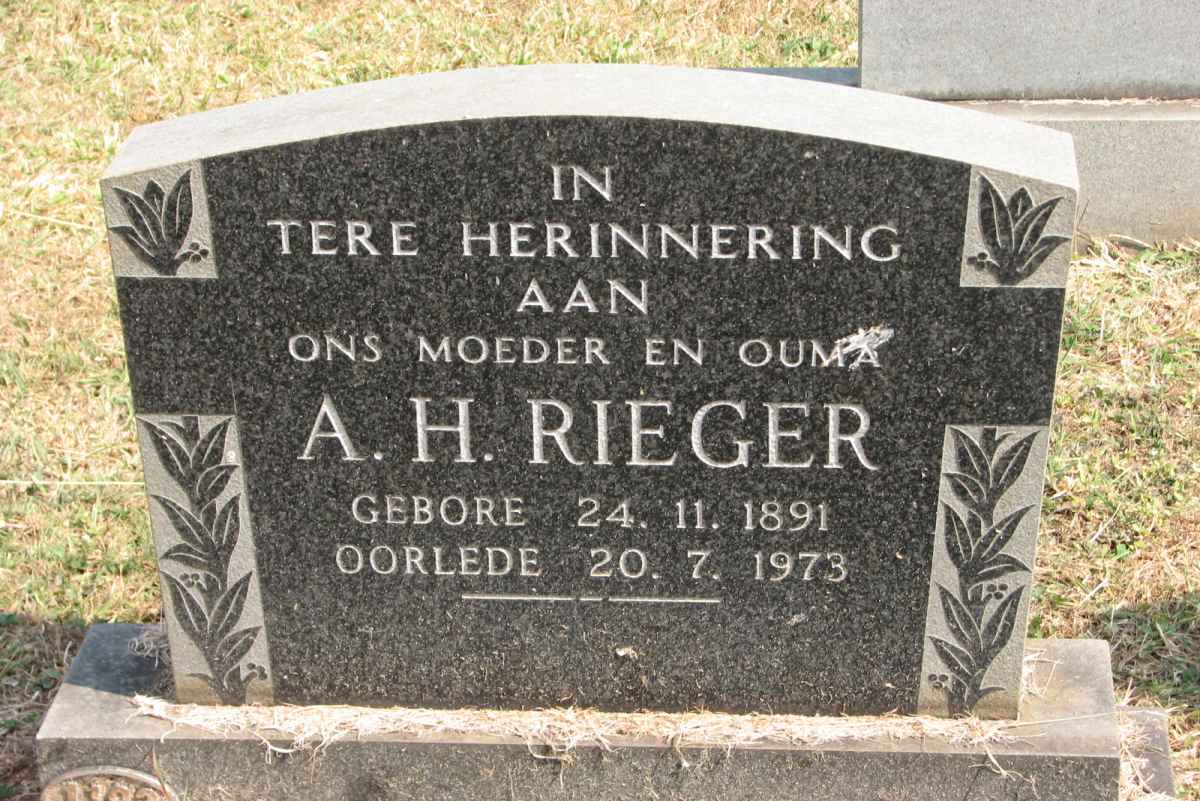 RIEGER A.H. 1891-1973