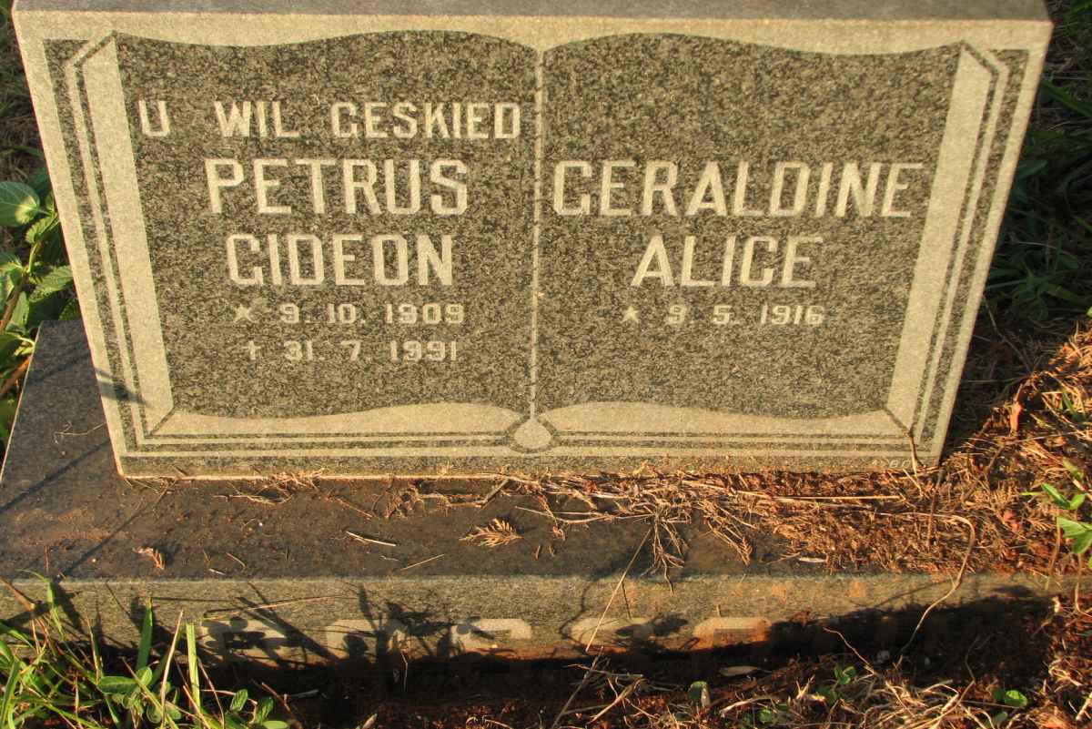 ROSSOUW Petrus Gideon 1909-1991 &amp; Geraldine Alice 1916-