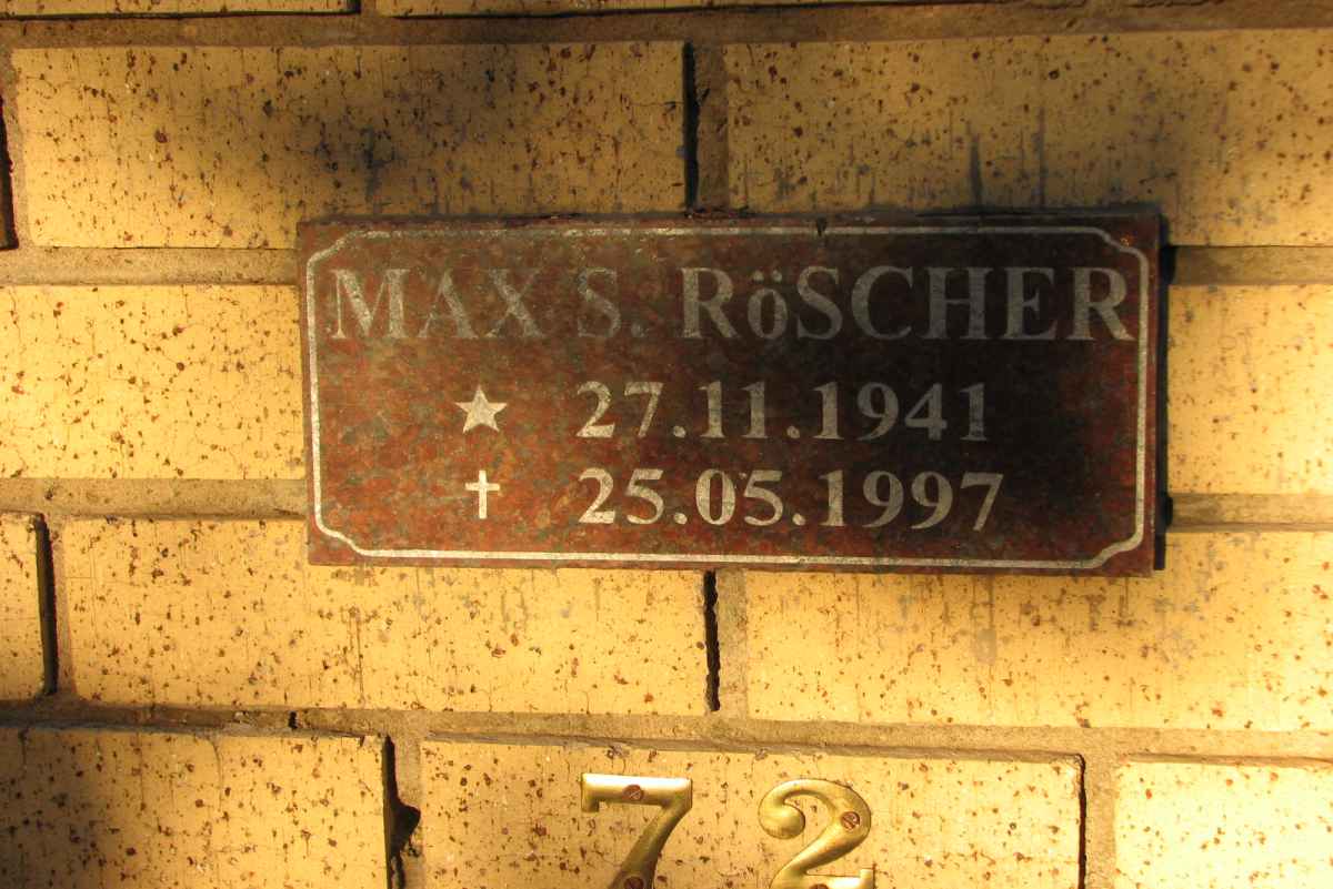 RÖSCHER Max S. 1941-1997