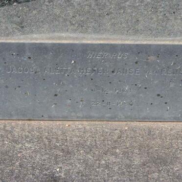 RENSBURG Jacoba Aletta Hefer, Janse van 1908-1990