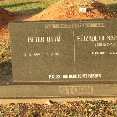 STORK Pieter Otto 1904-1971 &amp; Elizabeth Margaretha GOLDSCHAGG 1911-2000