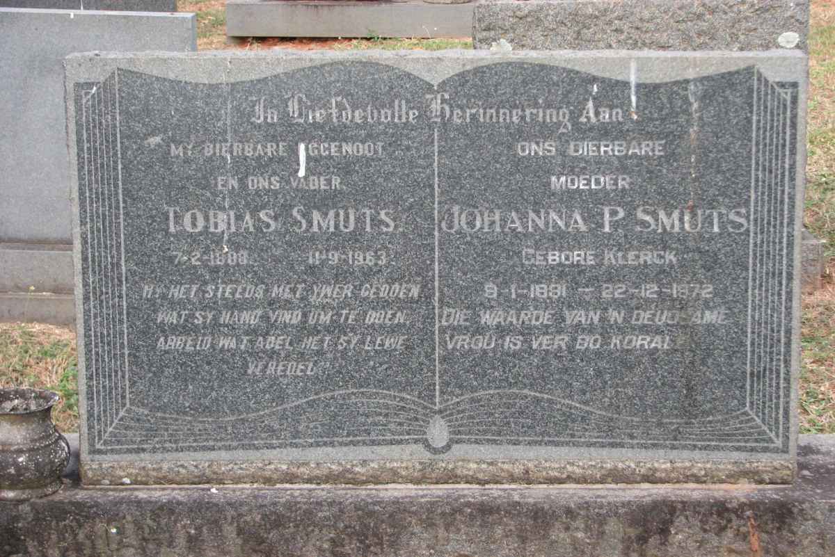 SMUTS Tobias 1888-1963 &amp; Johanna P. KLERCK 1891-1972