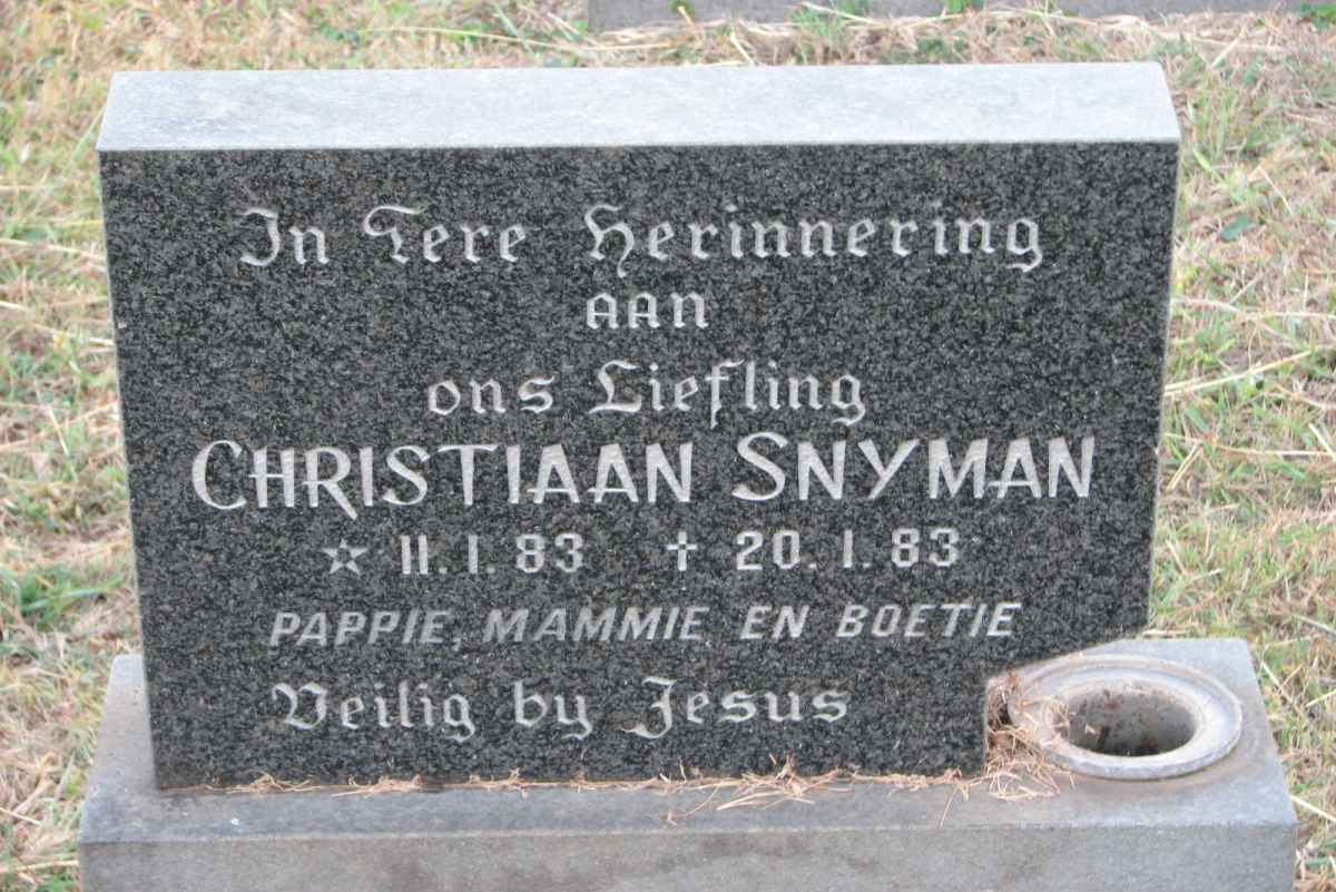 SNYMAN Christiaan 1983-1983
