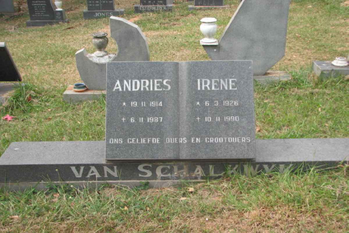 SCHALKWYK Andries, van 1914-1987 &amp; Irene 1926-1990