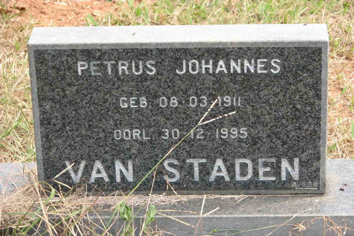 STADEN Petrus Johannes, van 1911-1995