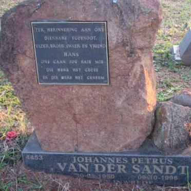 SANDT Johannes Petrus, van der 1950-1996