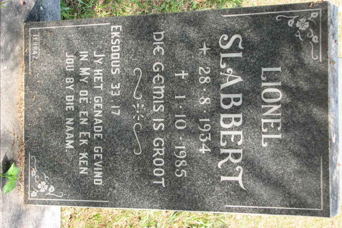 SLABBERT Lionel 1934-1985