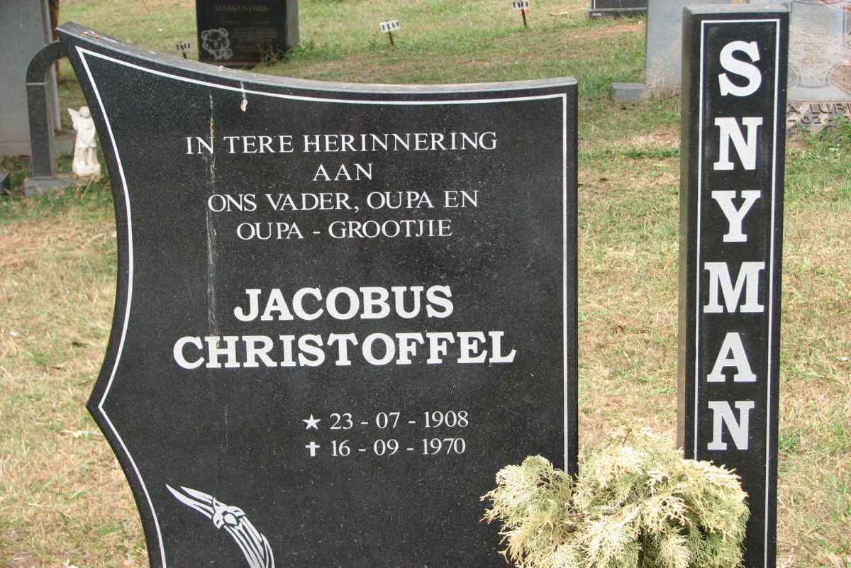SNYMAN Jacobus Christoffel 1908-1970