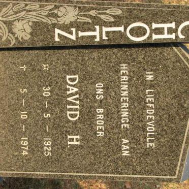 SCHOLTZ David H. 1925-1974