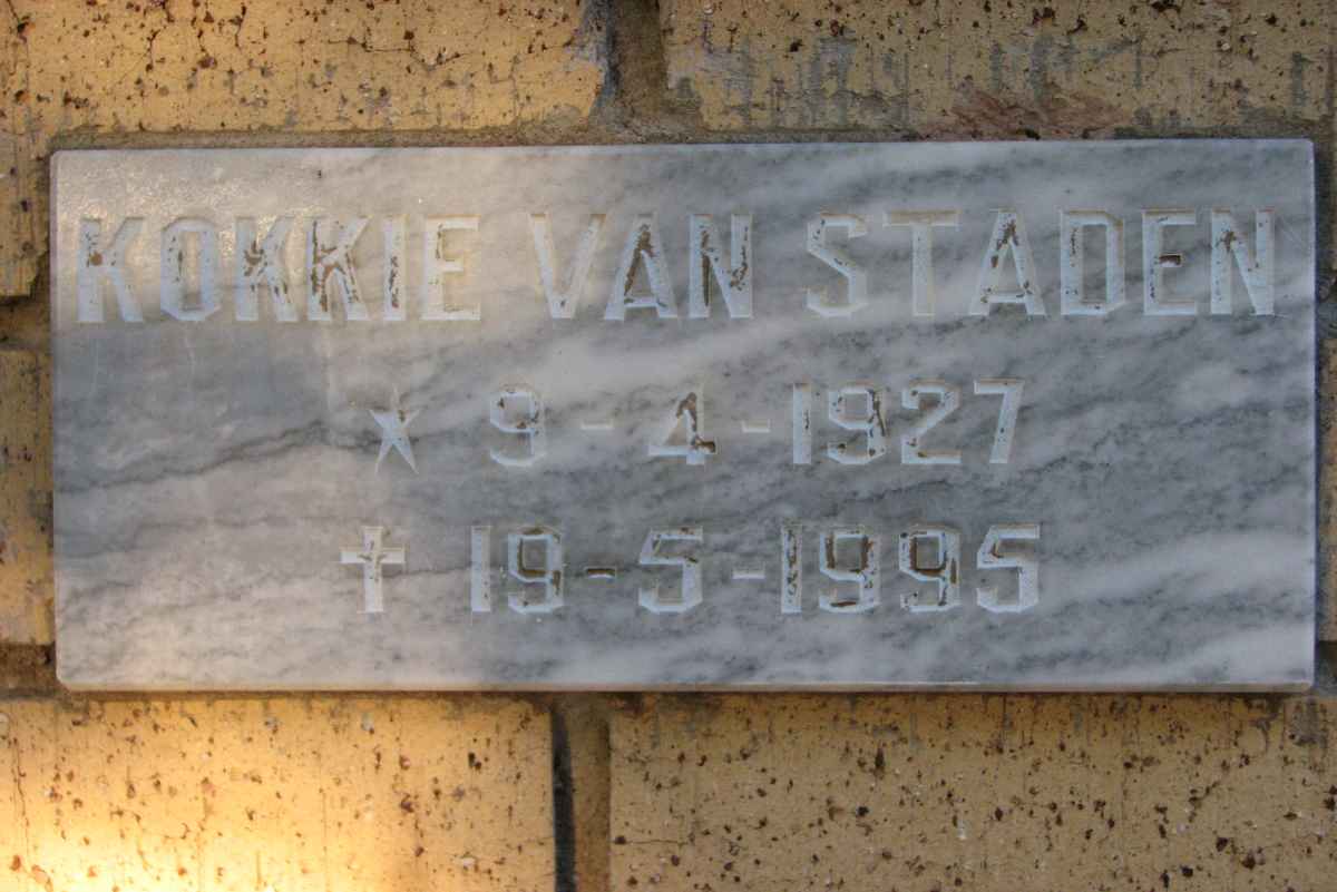 STADEN Kokkie, van 1927-1995