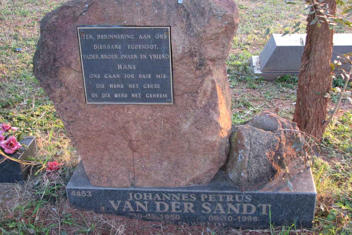 SANDT Johannes Petrus, van der 1950-1996