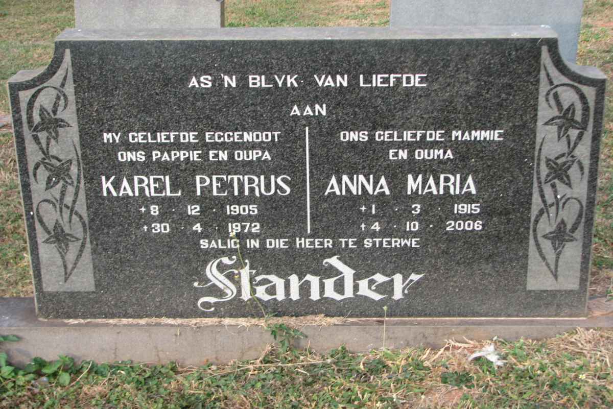 STANDER Karel Petrus 1905-1972 &amp; Anna Maria 1915-2006