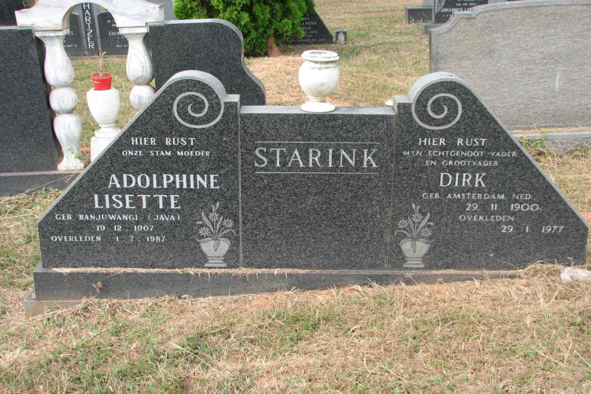 STARINK Dirk 1900-1977 &amp; Adolphine Lisette 1907-1987