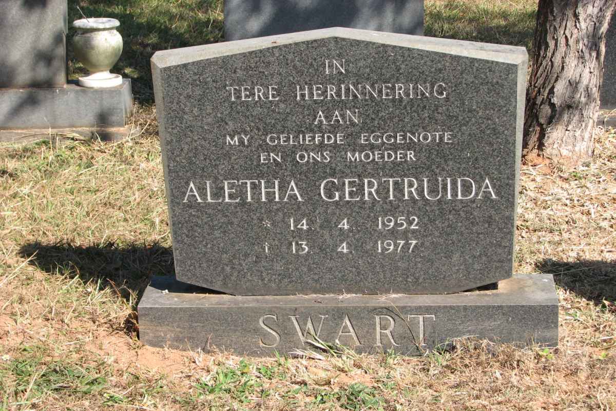 SWART Aletha Gertruida 1952-1977