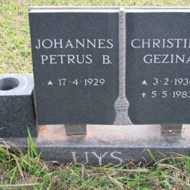 UYS Johannes Petrus B. 1929-  &amp; Christina Gezina 1930-1983