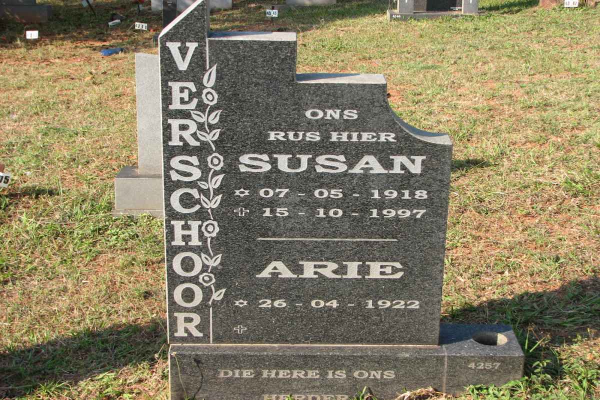 VERSCHOOR Arie 1922- &amp; Susan 1918-1997