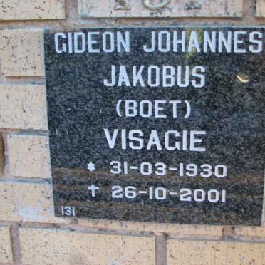 VISAGIE Gideon Johannes Jakobus 1930-2001