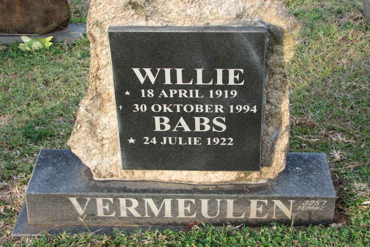VERMEULEN Willie 1919-1994 &amp; Babs 1922-
