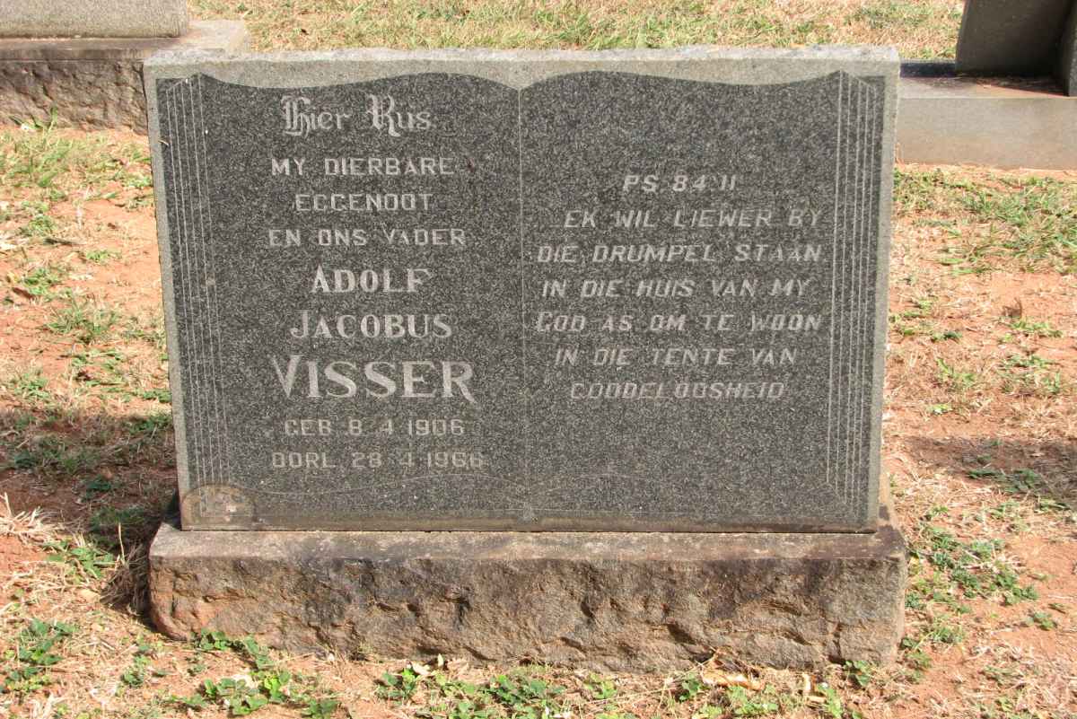 VISSER Adolf Jacobus 1906-1966