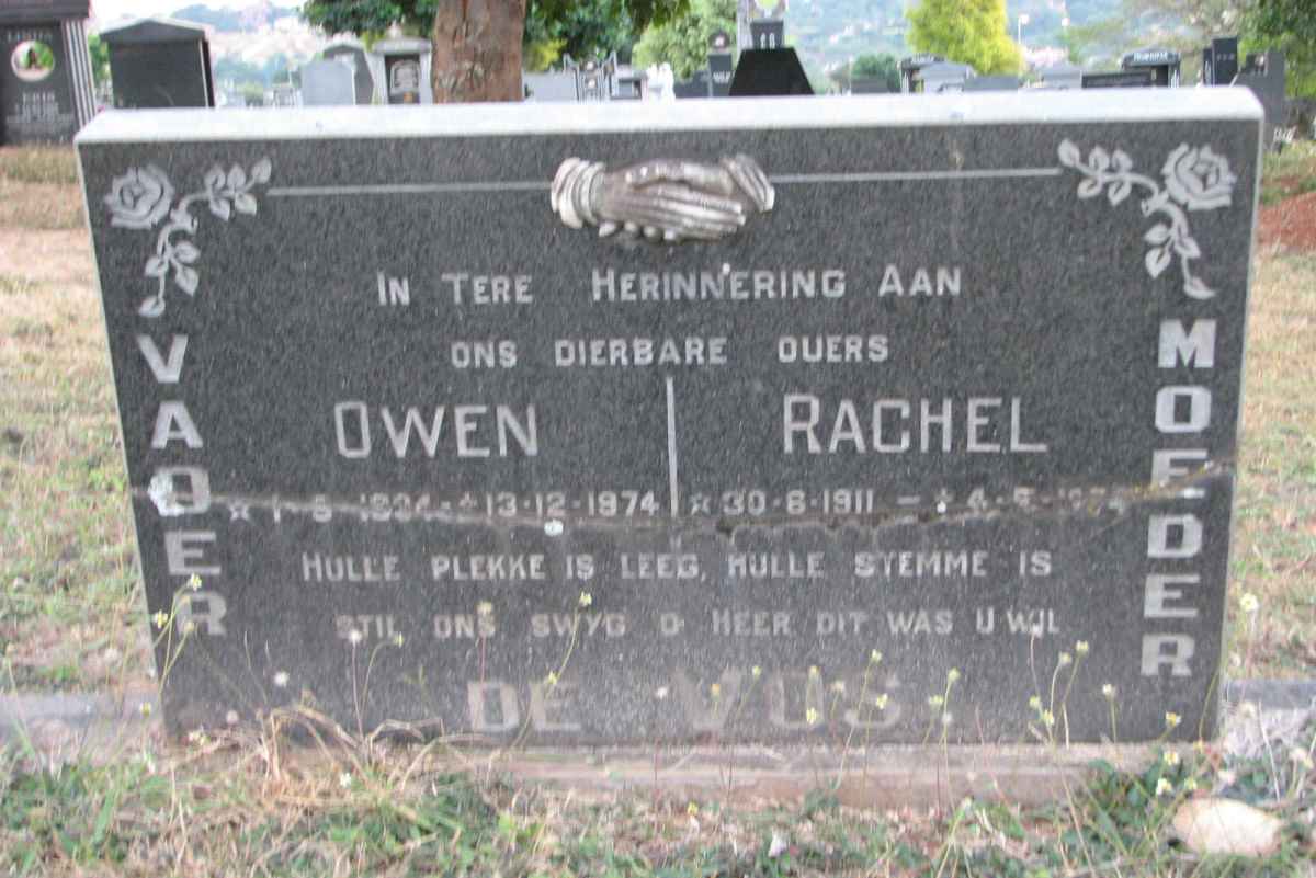 VOS Owen, de 1924-1974 &amp; Rachel 1911-1954