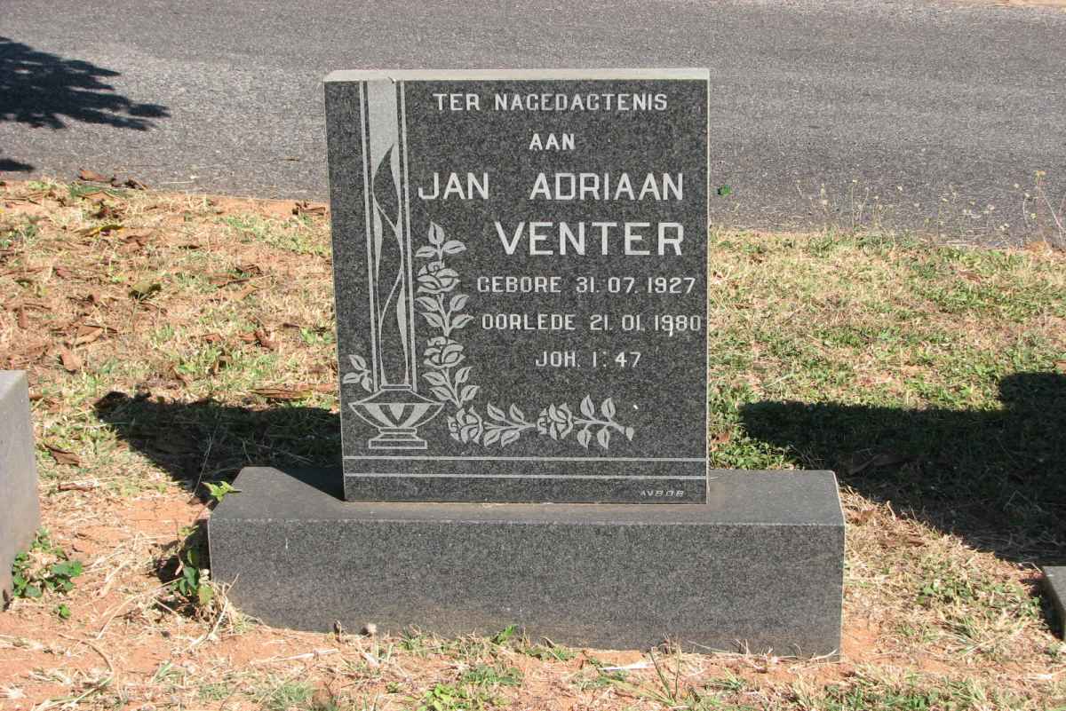 VENTER Jan Adriaan 1927-1980