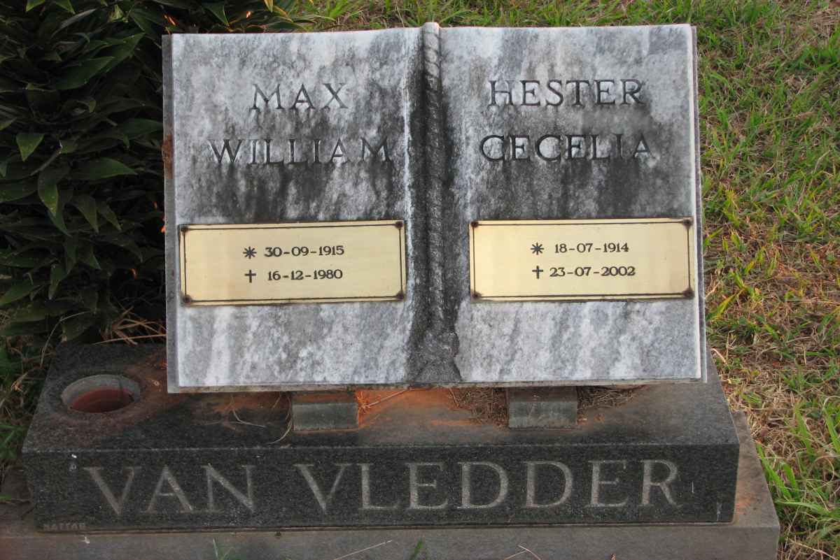 VLEDDER Max William, van 1915-1980 &amp; Hester Cecelia 1914-2002