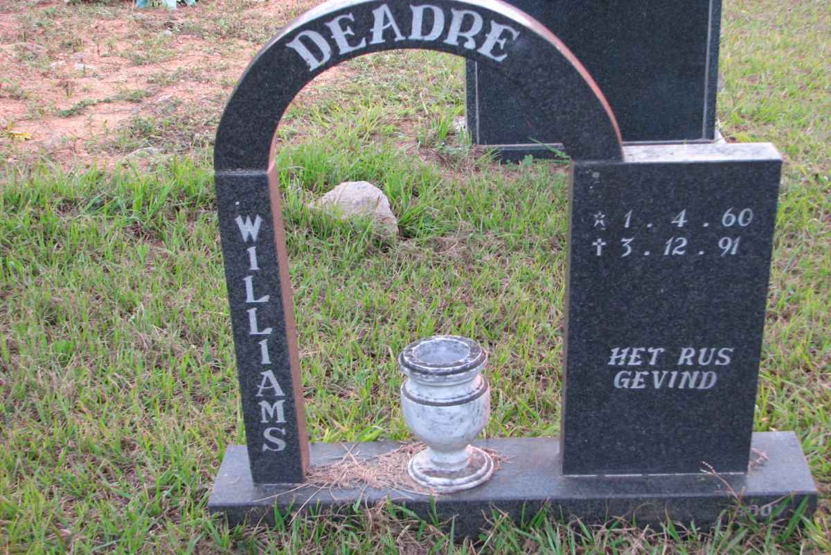 WILLIAMS Deadre 1960-1991