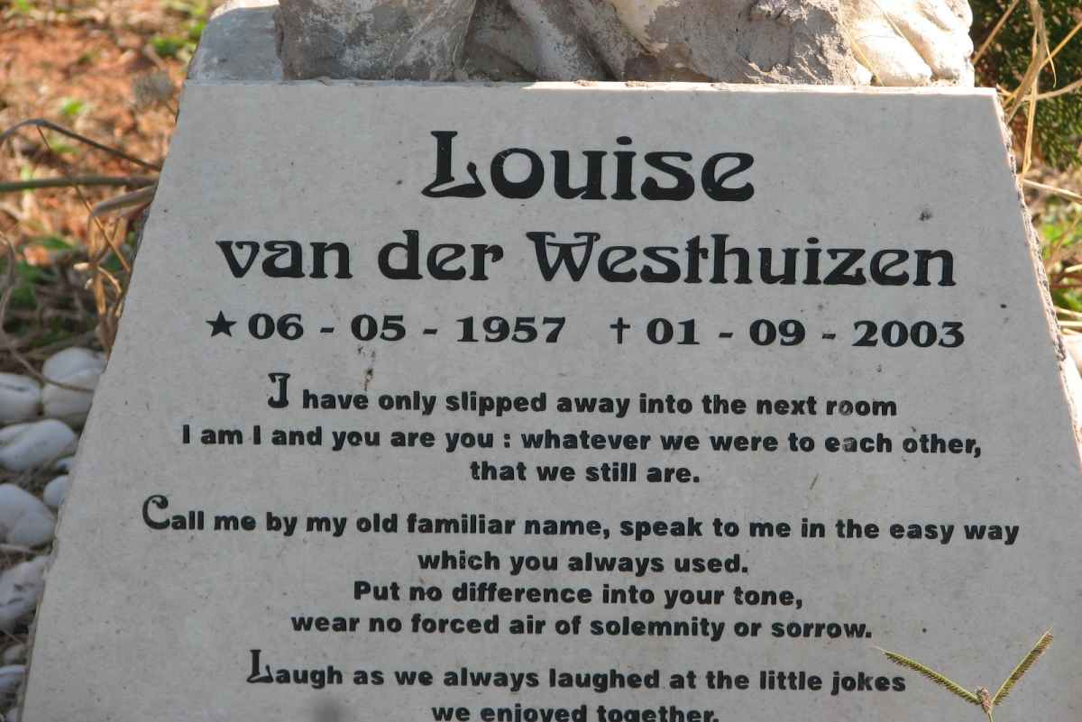WESTHUIZEN Louise, van der 1957-2003