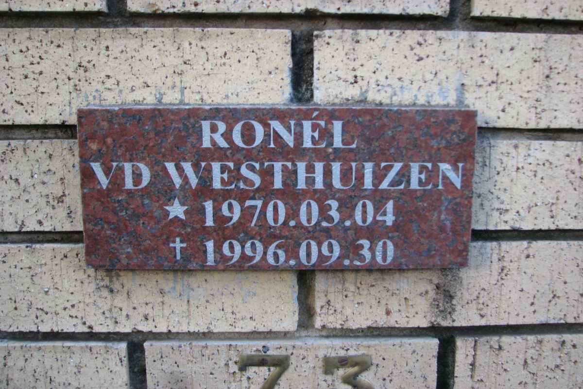 WESTHUIZEN  Ronél, v.d. 1970-1996