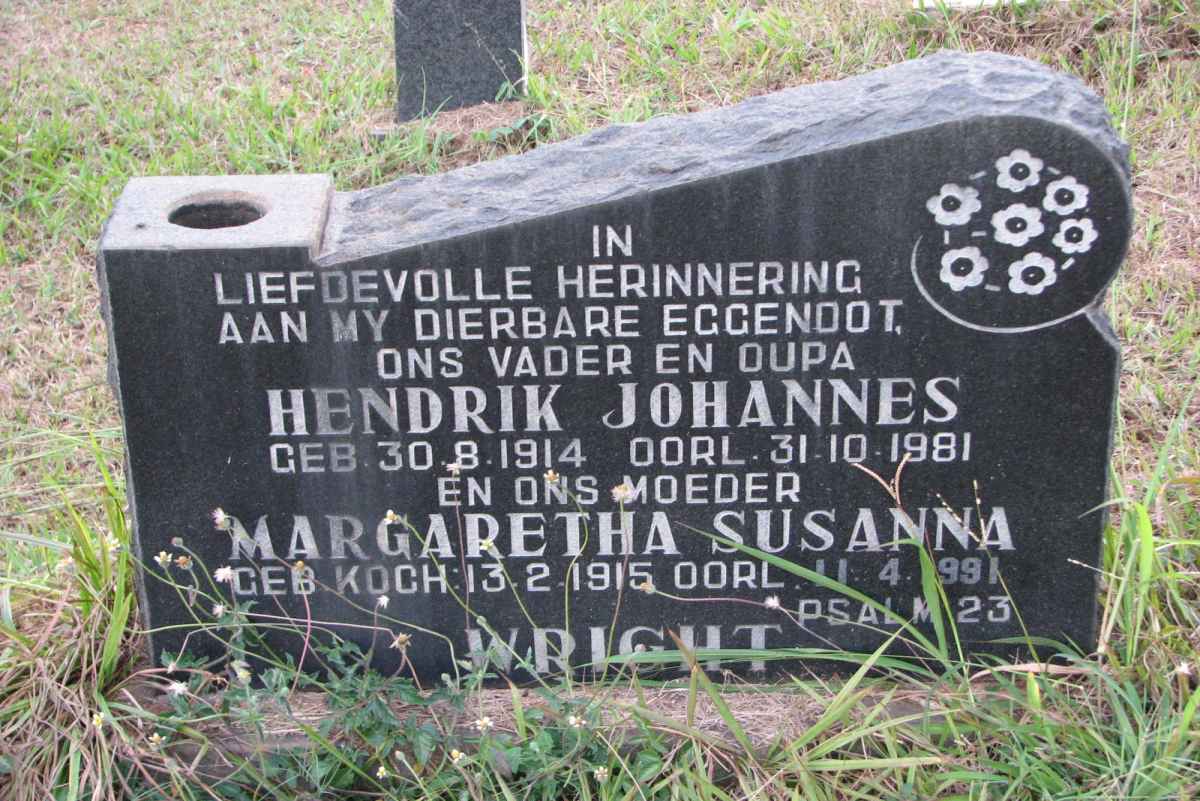 WRIGHT Hendrik Johannes 1914-1981 &amp; Margaretha Susanna KOCH 1915-1991