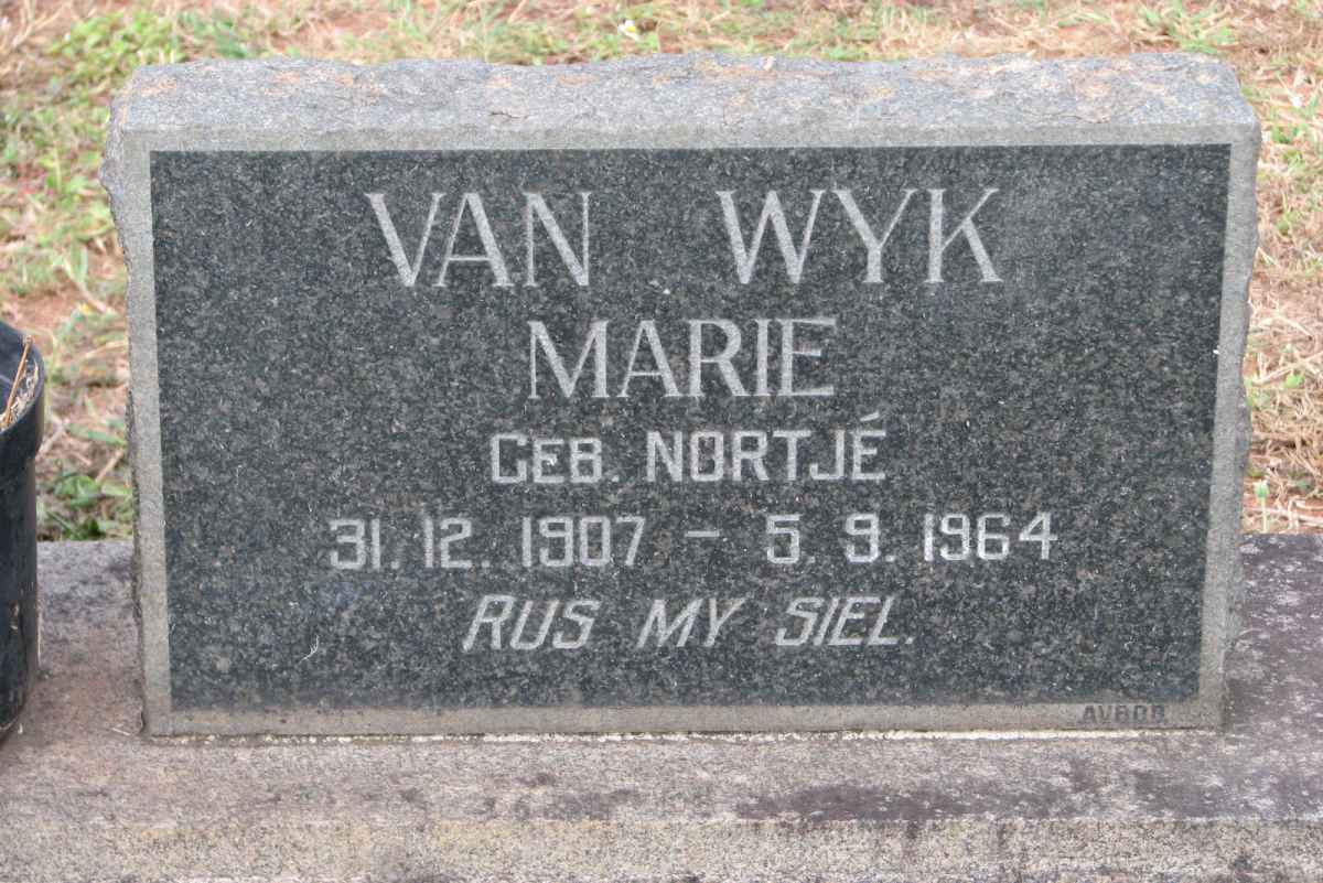 WYK Marie, van nee NORTJÉ 1907-1964