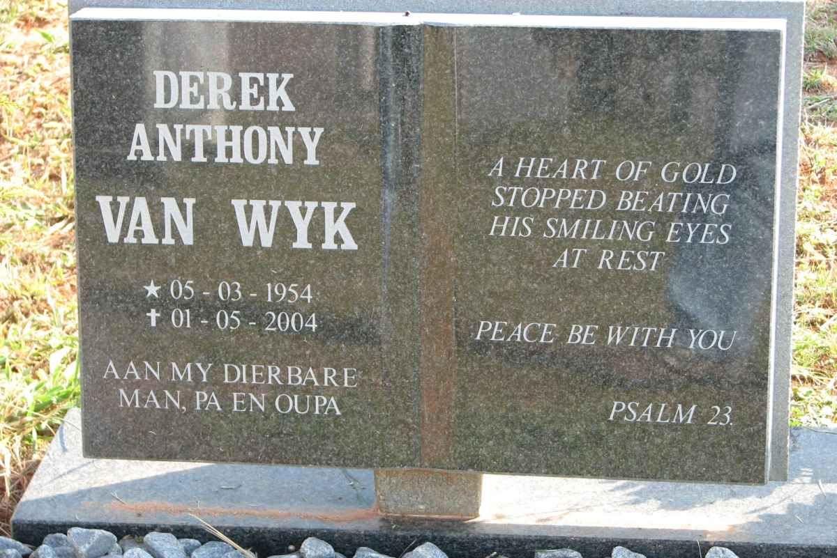 WYK Derek Anthony, van 1954-2004
