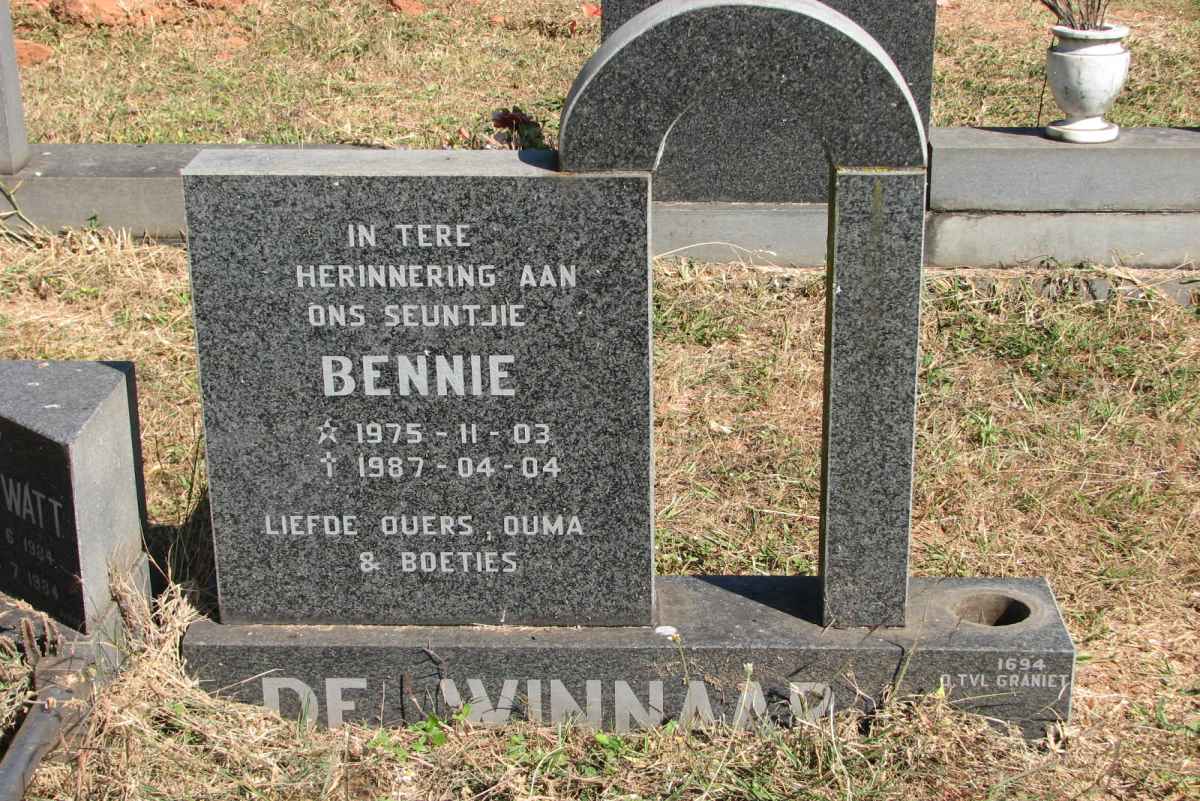 WINNAAR Bennie, de 1975-1987