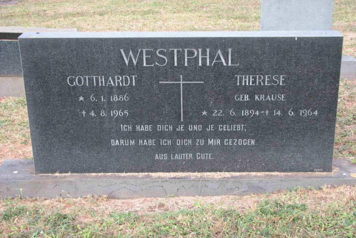 WESTPHAL Gotthardt 1886-1965 &amp; Therese KRAUSE 1894-1964
