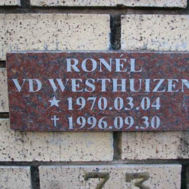 WESTHUIZEN  Ronél, v.d. 1970-1996