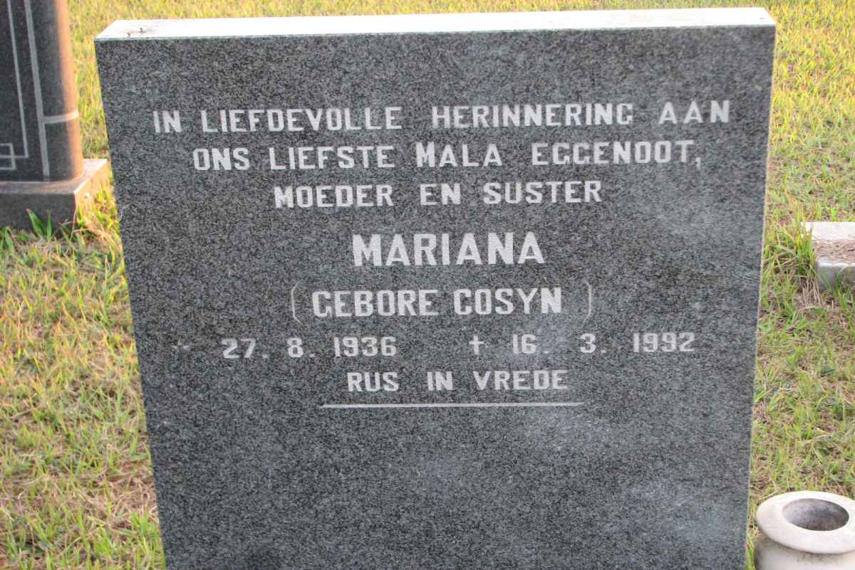 ? Mariana nee COSYN 1936-1992