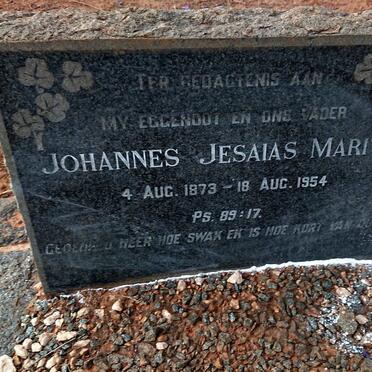 MARITZ Johannes Jesaias 1873-1954