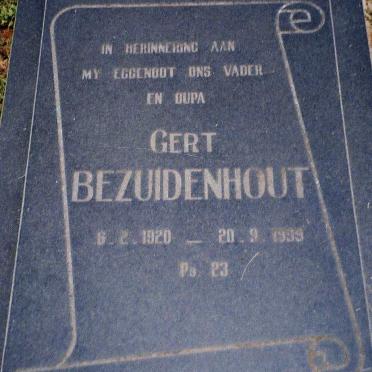 BEZUIDENHOUT Gert 1920-1999