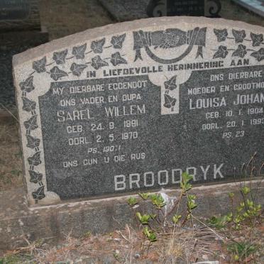 BROODRYK Sarel Willem 1891-1970 &amp; Louisa Johanna 1904-1993