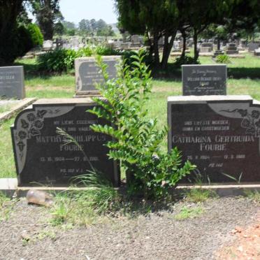 FOURIE Matthys Philippuus 1904-1961 &amp; Catharina Gertruida 1904-1989