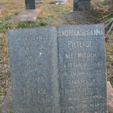 PIETERSE J.A.M. 1876-1963 &amp; Hendrika Susanna MULDER 1885-1945