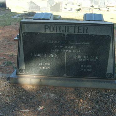 POTGIETER Lambertus N. 1894-1971 &amp; Sophia M.M. DU PLESSIS 1900-1969