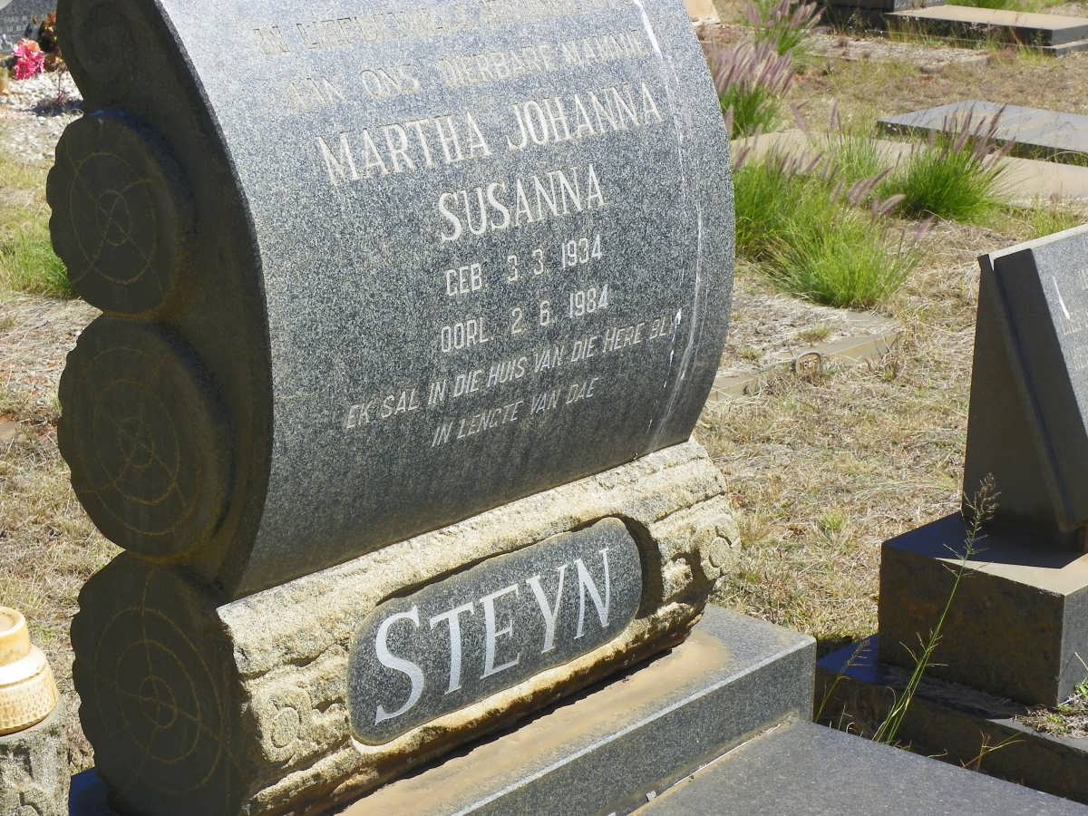 STEYN Martha Johanna Susanna 1934-1984