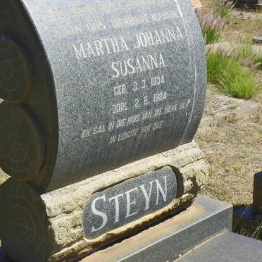 STEYN Martha Johanna Susanna 1934-1984
