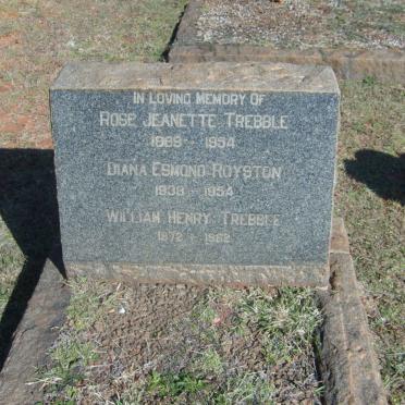 TREBBLE William Henry 1872-1962 &amp; Rose Jeanette 1889-1954 :: ROYSTON Diana Esmond 1938-1954